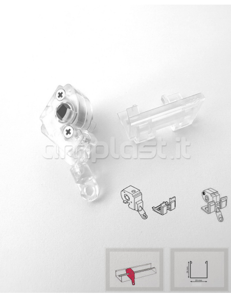 Orientatore con mascherina per veneziane mm 25 e 15