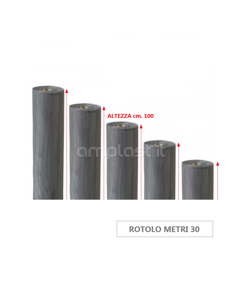Rete in fibra di vetro per zanzariere - Rotolo da metri 30 x 100 cm di altezza