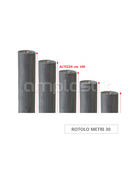 Rete in fibra di vetro per zanzariere - Rotolo da metri 30 x 100 cm di altezza