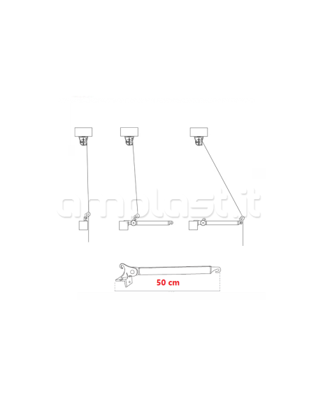 Braccetti snodati da 50 cm in alluminio per tende da sole