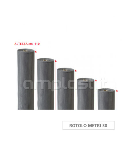 Rete in fibra di vetro per zanzariere - Rotolo da metri 30 x 110 cm di altezza