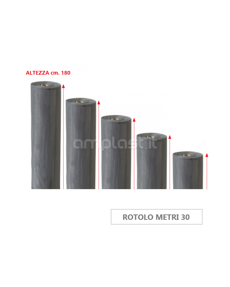 Rete in fibra di vetro per zanzariere - Rotolo da metri 30 x 180 cm di altezza