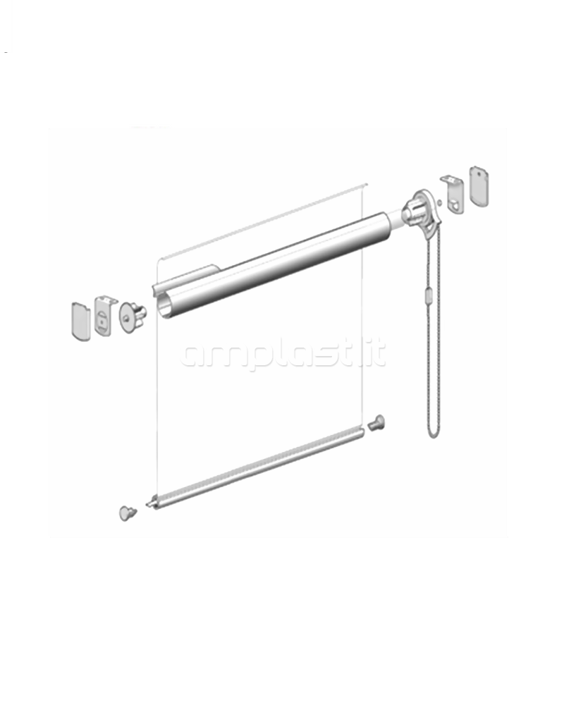Kit completo per tenda a rullo Fast a catena - Tubo diametro 32
