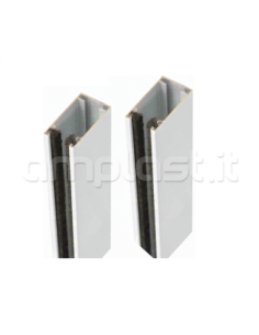 Guida in alluminio mm 40 x 22 con spazzolino per zanzariere