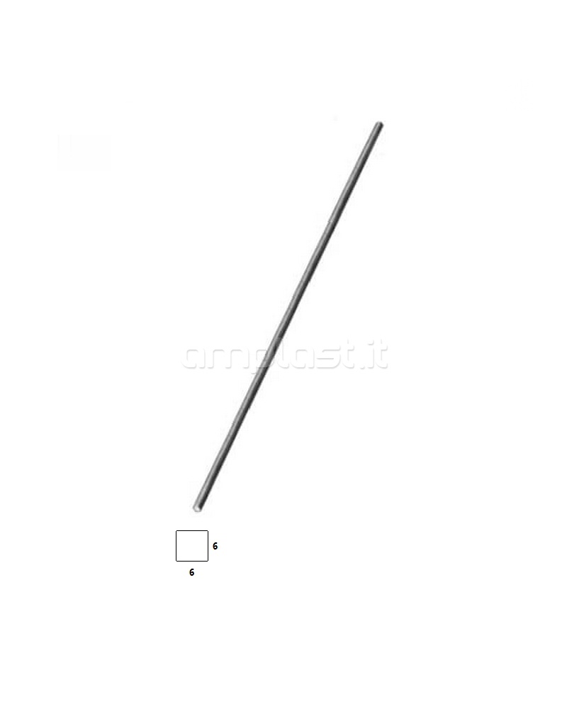 Albero quadro 6x6 in ferro zincato per veneziane mm 50