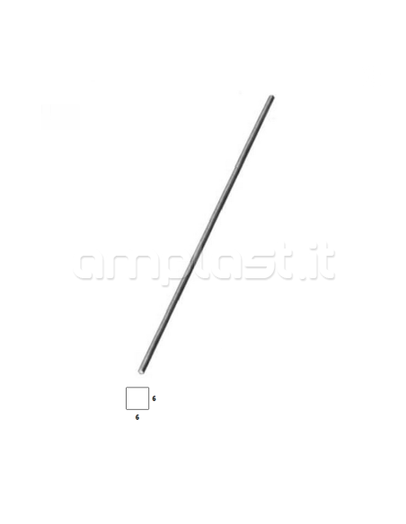Albero quadro 6x6 in ferro zincato per veneziane mm 50