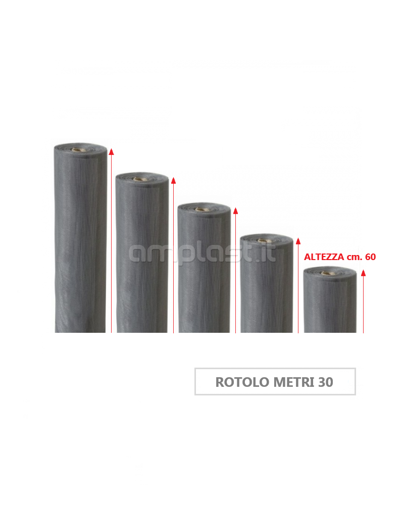 Rete in fibra di vetro per zanzariere - Rotolo da metri 30 x 60 cm di altezza