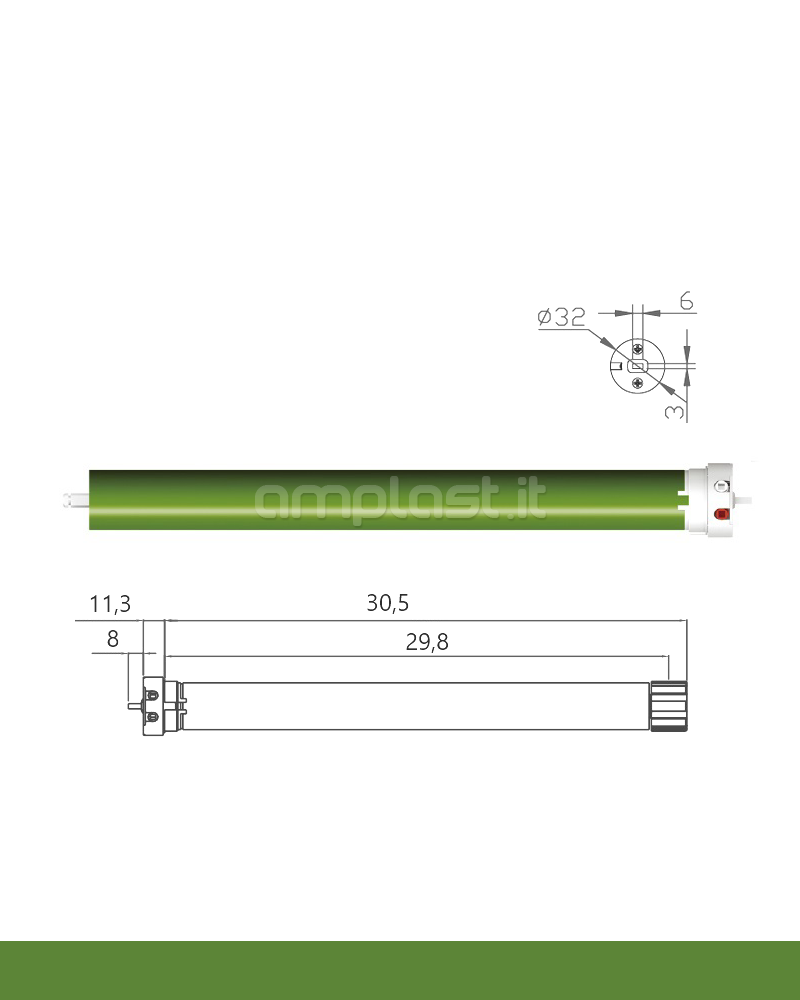 Motore per tende a rullo 24V - Serie Omaka 1.1N·m Kg. 2