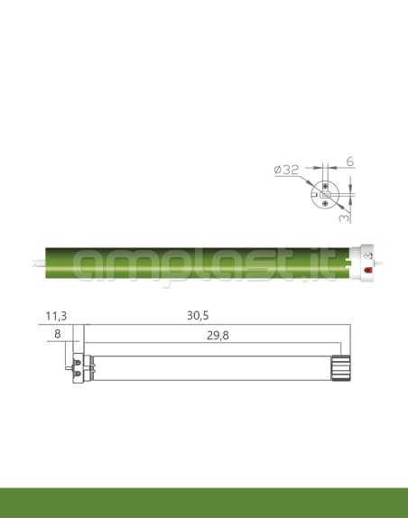 Motore per tende a rullo 24V - Serie Omaka 1.1N·m Kg. 2
