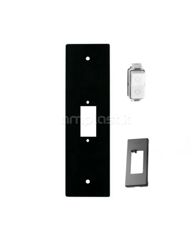 Placca cieca in alluminio copri cassetta avvolgitore con pulsante e cover per motore