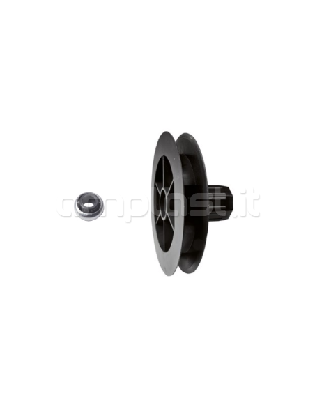 Puleggia in plastica diametro 11,5 con cuscinetto per rullo ottagonale diametro 40