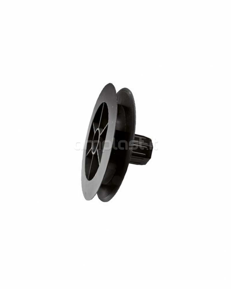 Puleggia in plastica diametro 12,5 con cuscinetto per rullo ottagonale diametro 40