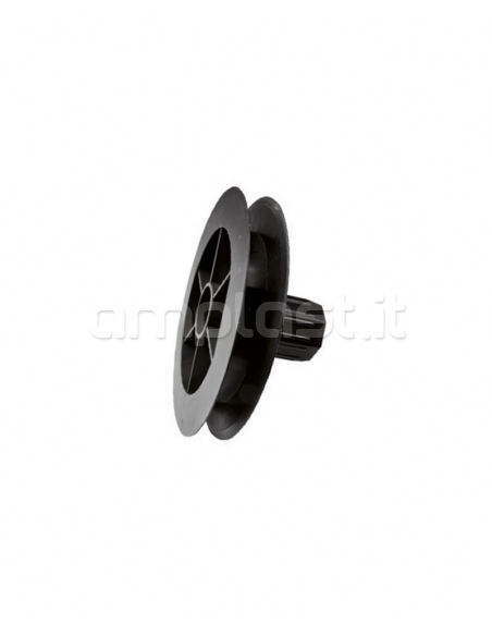 Puleggia in plastica diametro 12,5 con cuscinetto per rullo ottagonale diametro 40