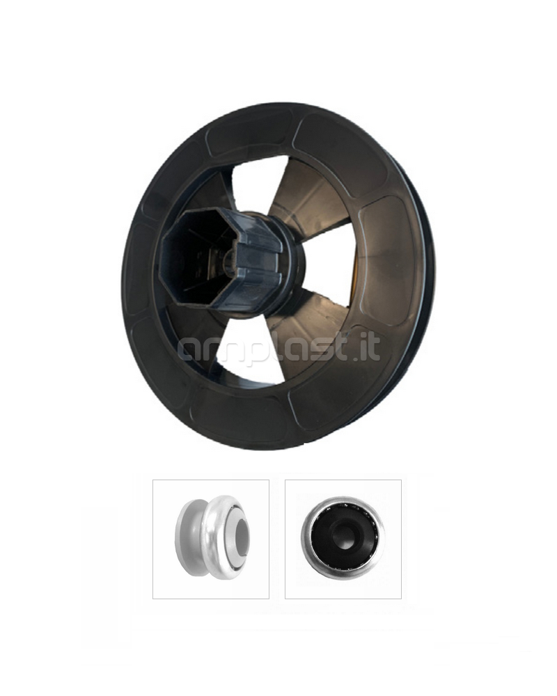 Puleggia in plastica diametro 21,5 con cuscinetto per rullo ottagonale diametro 60