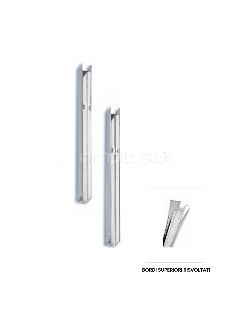 Guida in ferro zincato mm 19 x 22 per tapparelle - Coppia