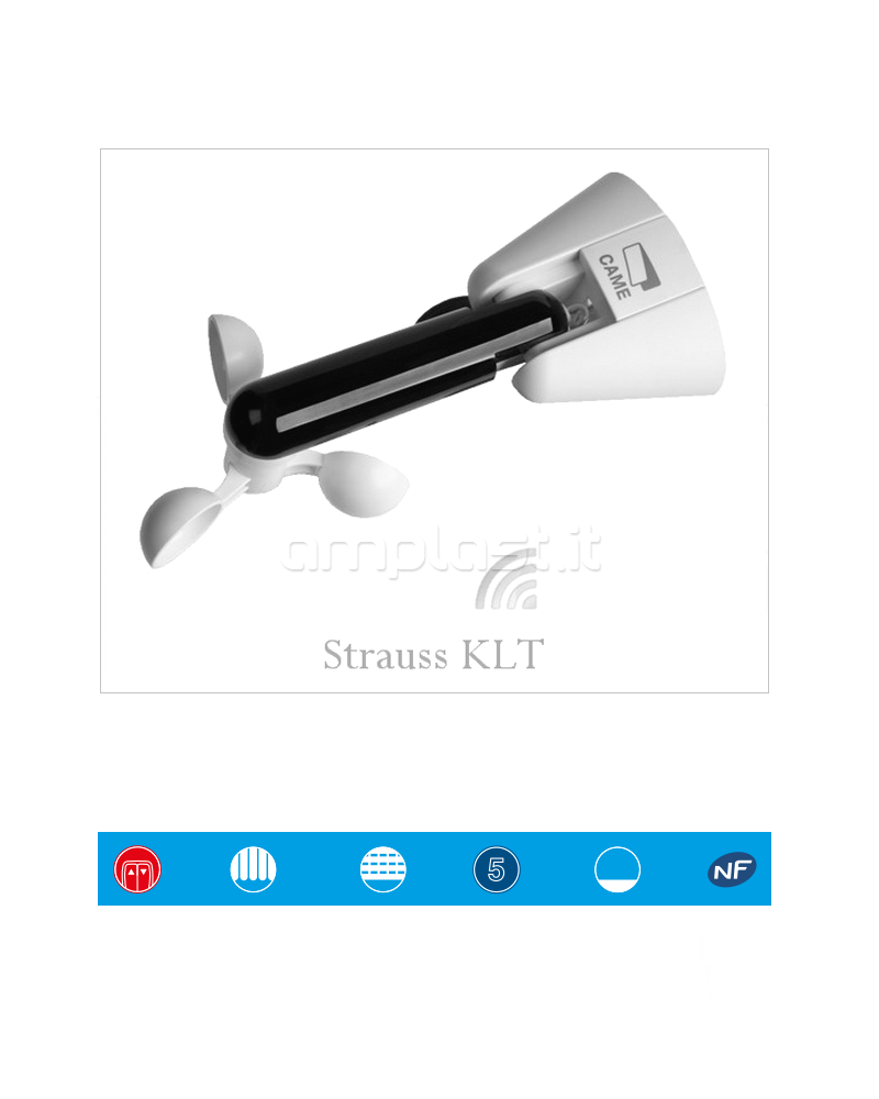 Anemometro Came con sensore sole-vento modello Strauss KLT wireless per motori tapparelle