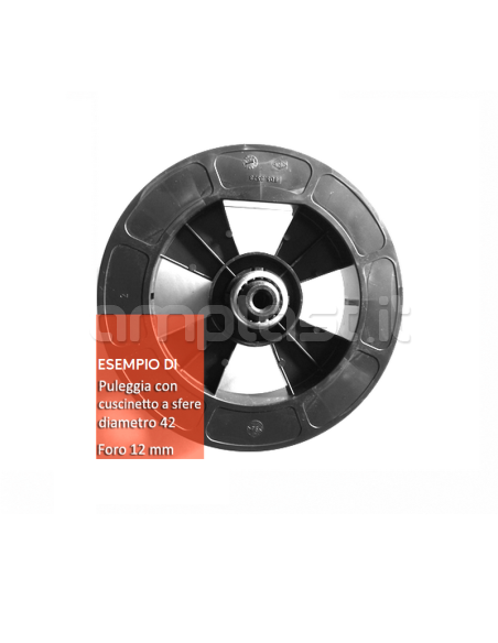 Puleggia in plastica diametro 21,5 con cuscinetto per rullo ottagonale diametro 60