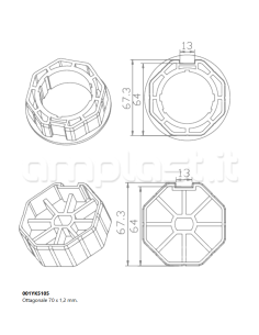 Adattatore Came per rullo ottagonale diametro 70 per tapparelle 2