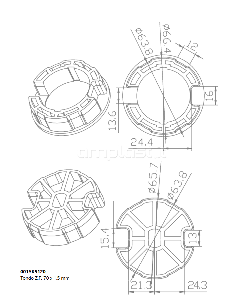 Adattatore Came per rullo ottagonale diametro 70 per tende da sole