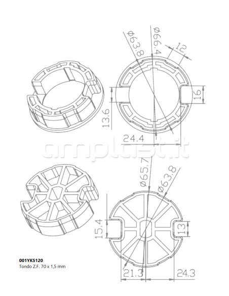 Adattatore Came per rullo ottagonale diametro 70 per tende da sole