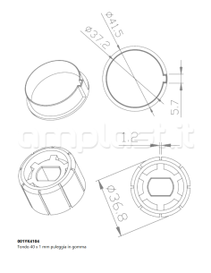 Adattatore Came per tubo tondo liscio per tende a rullo diametro 40 - In gomma 2