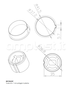 Adattatore Came per tubo tondo liscio per tende a rullo diametro 40 - In plastica 2