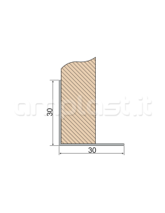 Angolare in alluminio verniciato 30 x 30 mm 2