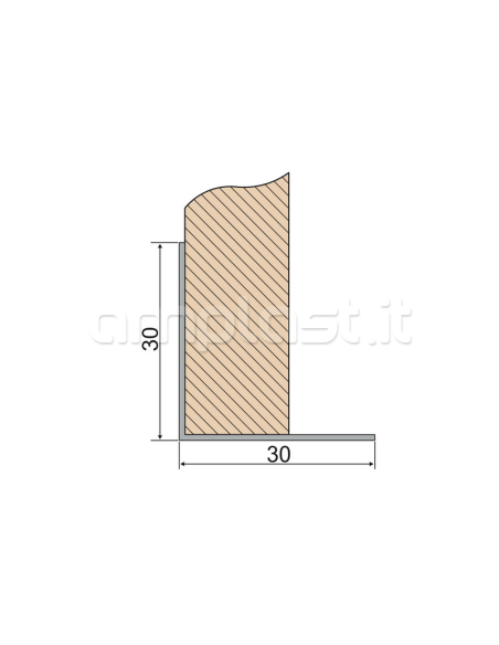 Angolare in alluminio verniciato 30 x 30 mm