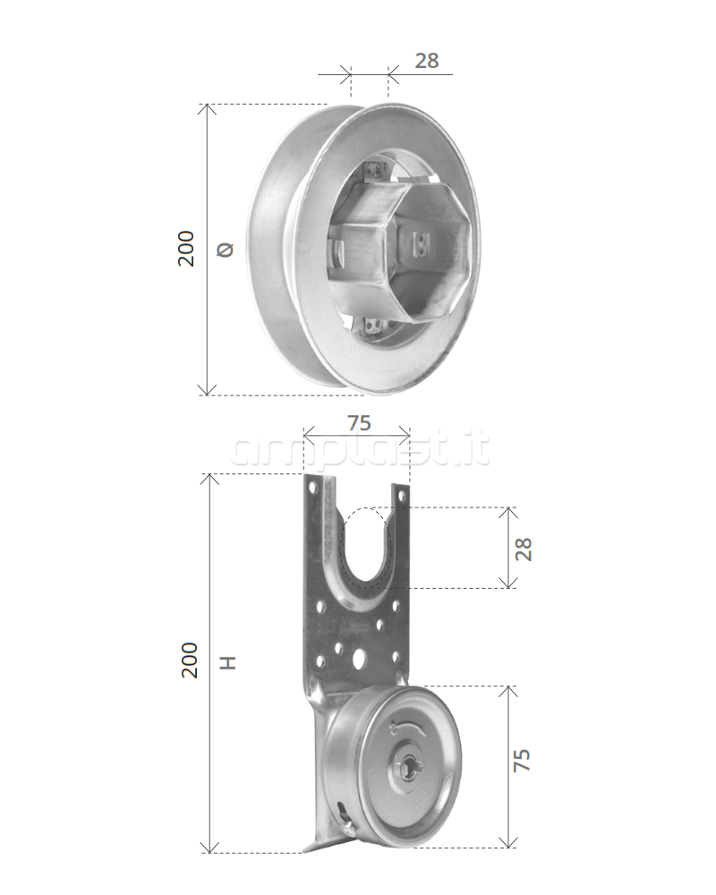 Avvolgitore a cassonetto lato SX