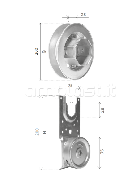 Avvolgitore a cassonetto lato SX