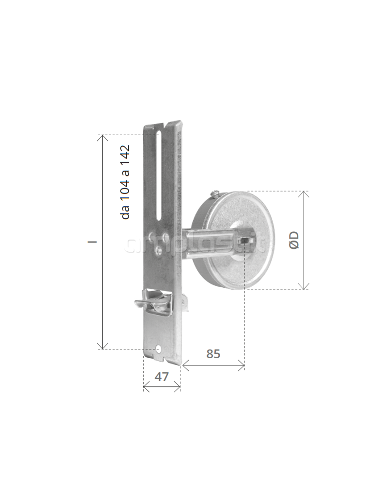 Avvolgitore Mini metri 6 con interasse variabile da 104 a 142 mm