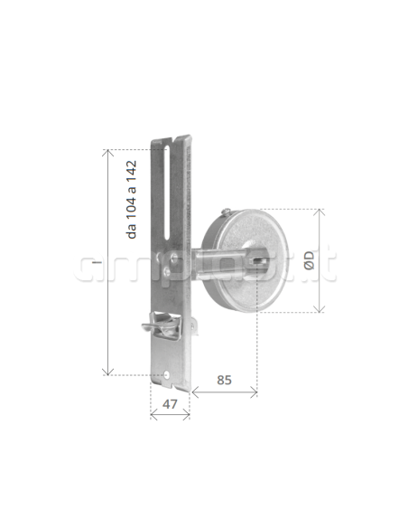 Avvolgitore Mini metri 6 con interasse variabile da 104 a 142 mm